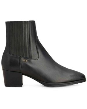 Tod's Ribbed-Shaft Ankle Boots - Black