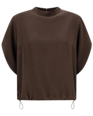Herno Sweater Satin Tunic - Brown