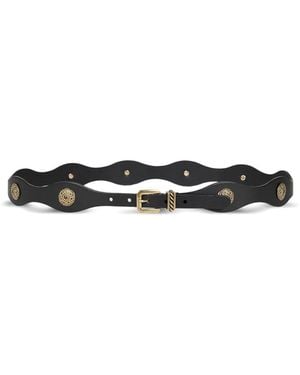 Etro Studded Leather Belt - White