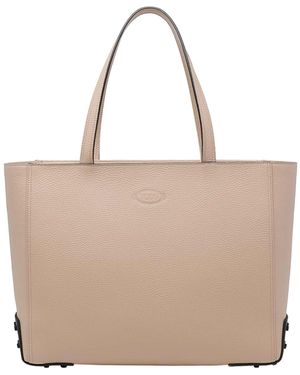 Tod's Leather Shoulder Bag - Natural