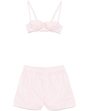Philosophy Di Lorenzo Serafini Striped Top And Shorts Set - Pink