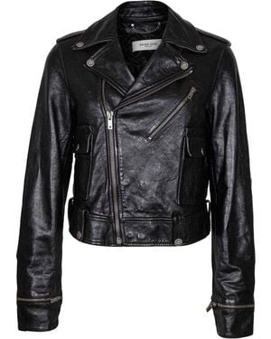 Golden Goose Leather Biker Jacket - Black