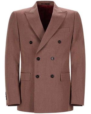 Drole de Monsieur Double-Breasted Jacket - Brown