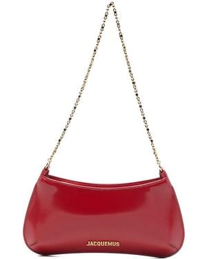 Jacquemus Le Petit Bisou Chaine Leather Shoulder Bag - Red