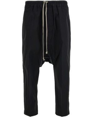 Rick Owens Drawnstring Cropped Trousers - Black