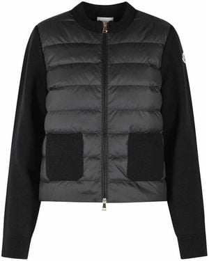 Moncler Tricot' Virgin Wool Cardigan - Black