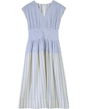 Paul Smith Gathered Striped Dress - Blue