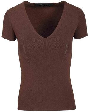 FEDERICA TOSI V-Neck Sweater - Brown