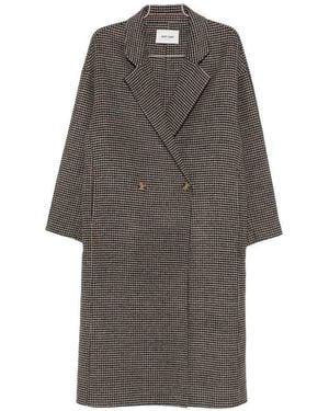 Soft Goat Wool Double-Breasted Coat - Grey