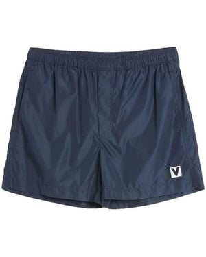 Valentino Pantaloncini Da Nuoto 'Vlogo Firma - Blu