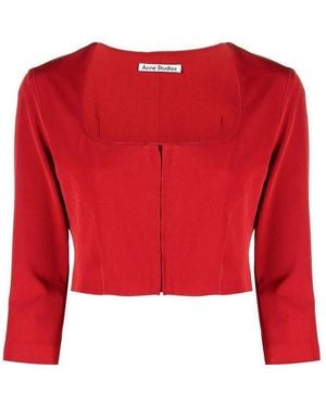 Acne Studios Cropped Blouse - Red
