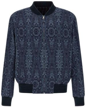Etro Jacquard Bomber Jacket - Blue