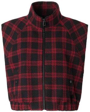 Pinko Tweed Vest With Check Pattern - Red
