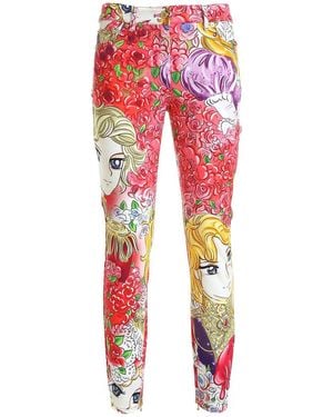 Moschino Marie Antoinette Printed Trousers - Red