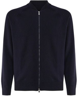 Giuliano Galiano Wool Zip-Up Sweatshirt - Blue