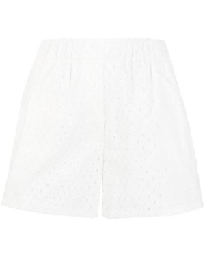 KENZO Broderie Anglaise Cotton Shorts - White