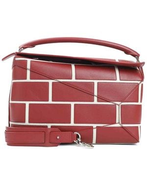 Loewe Puzzle Edge Large Brick Bag - Red