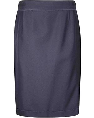 Maison Margiela Layered Midi Skirt With Rear Zipper - Blue