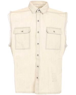 Rick Owens Jumbo Tommy Sleeveless Shirt - Natural