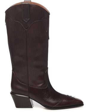 Paris Texas Bettina Western Leather Boots - Brown