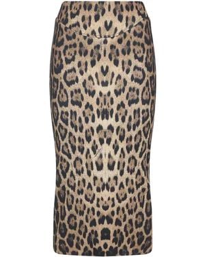 Roberto Cavalli Polyester Midi Skirt - Natural