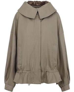 Dries Van Noten Villas Oversized Twill Bomber Jacket - Brown