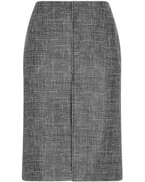 Bottega Veneta Printed Leather Midi Skirt - Grey