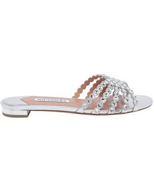 Aquazzura Tequila Flat Sandals - White
