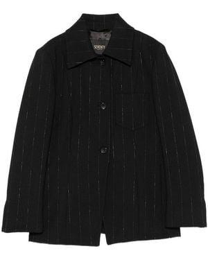 Seventy Pinstripe Wool Jacket - Black