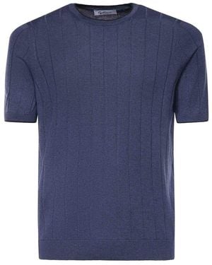 Giuliano Galiano Silk T-Shirt - Blue