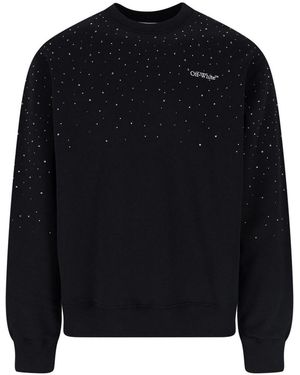 Off-White c/o Virgil Abloh Rhinestone Logo Sweatshirt - Blue