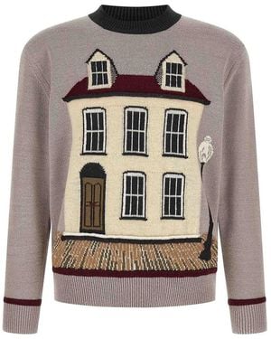 Junya Watanabe Jacquard Jumper - Grey