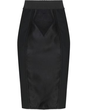 Dolce & Gabbana Marquisette And Satin Corsetry Skirt - Black