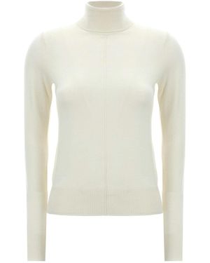 Chloé Logo Embroidery Turtleneck Sweater - White