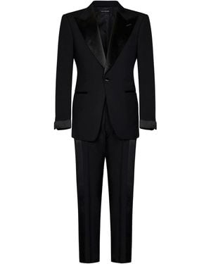 Tom Ford Cool Wool Groom Tuxedo Suit - Black
