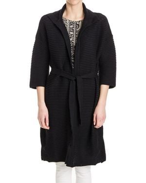 Fuzzi Ribbed Cardigan - Black