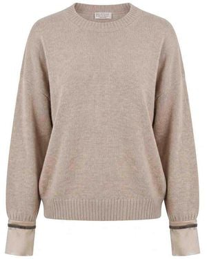Brunello Cucinelli Cashmere Crewneck - Natural