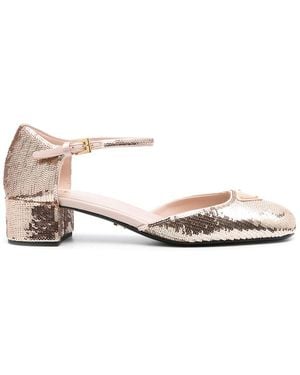 Prada Sequined Pumps - Natural