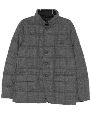 Fay Checked Coat - Gray