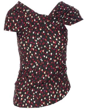 Isabel Marant Dot Printed Short Sleeve Top - Red