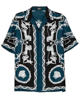 Versace Hall Of Heroes Short-Sleeve Shirt - Blue