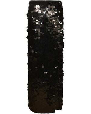 P.A.R.O.S.H. Sequin Embellished Long Skirt - Black