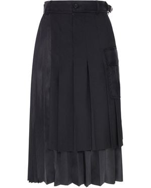 Sacai Pleated Midi Skirt With Cargo Pockets - Blue