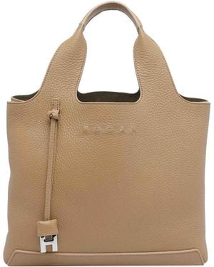 Hogan Logo Shopping Bag - Natural