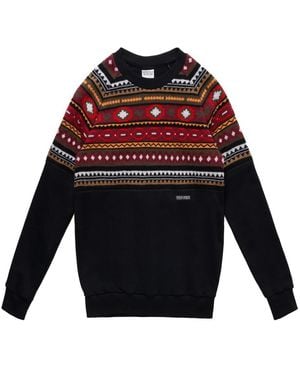 Marcelo Burlon Folk Cross Stripe Knit Sweatshirt - Red
