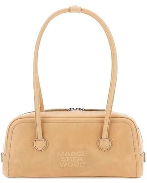Marge Sherwood Soft Boston Ew Leather Bag - Natural
