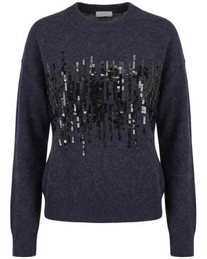 Peserico Round Neck Sweater - Blue
