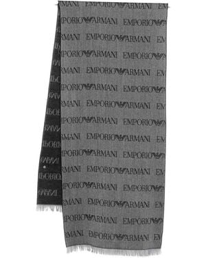 Emporio Armani Wool Blend Scarf - Grey