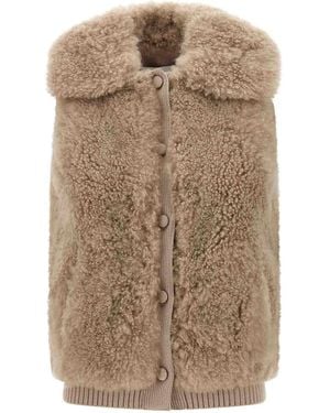 Yves Salomon Shearling Vest - Brown