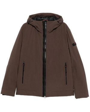 Peuterey Giacca Imbottita Loge Con Tasche E Cappuccio - Marrone